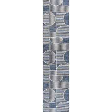 Arielle Mid-Century Modern Geometric Lines Reversible Machine-Washable Indoor/Outdoor Area Rug